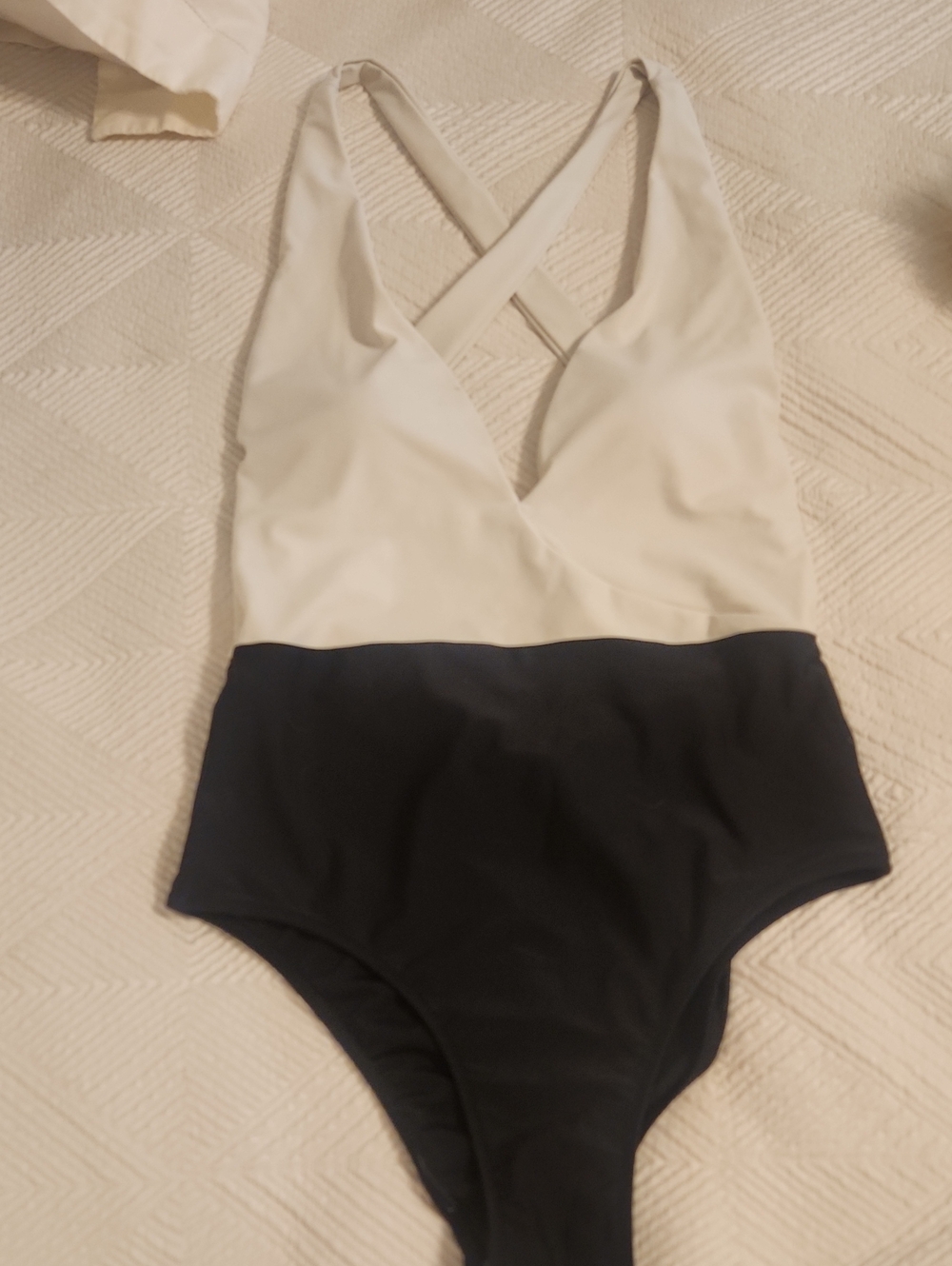 summersalt Two-Tone White and Navy Kids One-Piece